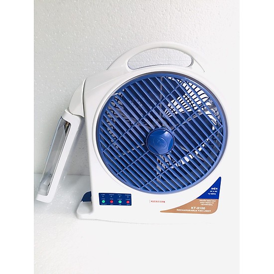 Quạt Sạc Kiêm Đèn Sạc 2 Bình Kentom KT9100- Hàng chính hãng