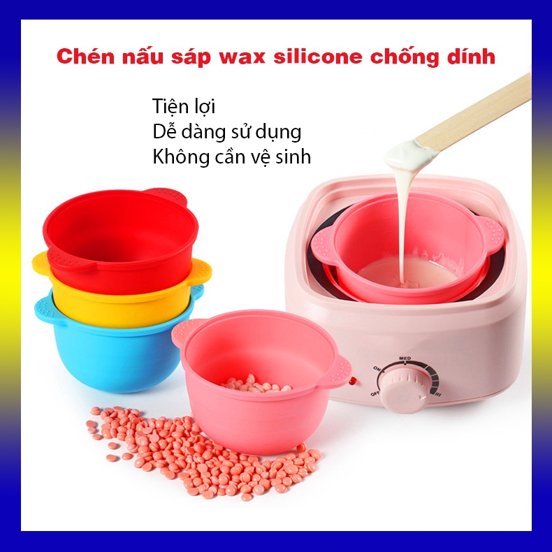Chén silicon nấu sáp wax chống dính- Chén nấu sáp silicon tiện lợi - Dễ sử dụng - Không cần vệ sinh -Giao màu ngẫu nhiên