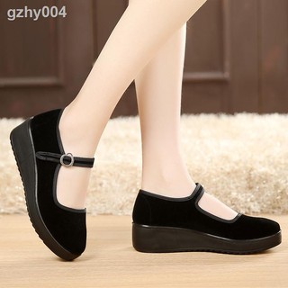 Giày Búp Bê Đế Xuồng Màu Đen Phong Cách Bắc Kinh Cổ Điển Cho Nữ
