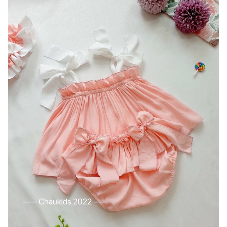 HỒNG 3CT Set đũi lạnh tặng mũ cho bé mã 43060