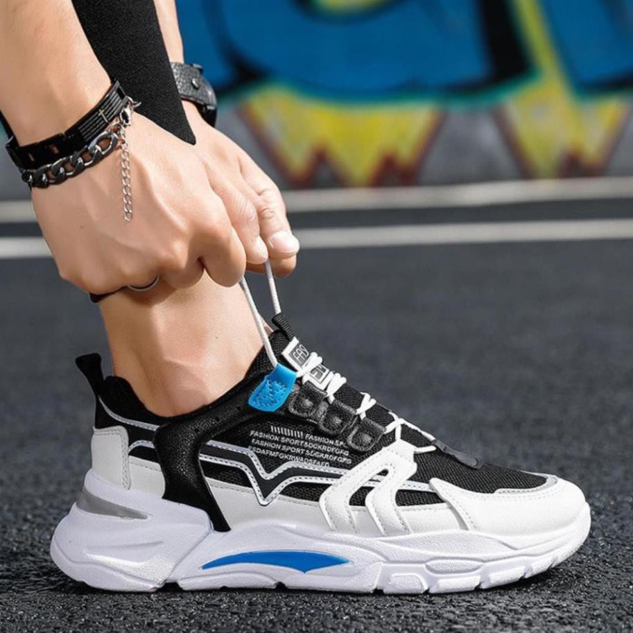 Giày sneaker nam ulzzang thấp cổ cao cấp đế độn buộc dây  thoáng khí  thời trang phong cách size 39 đến 43 DORINO MS42