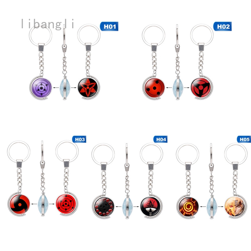 Móc Khóa Mặt Thủy Tinh In Hình Naruto