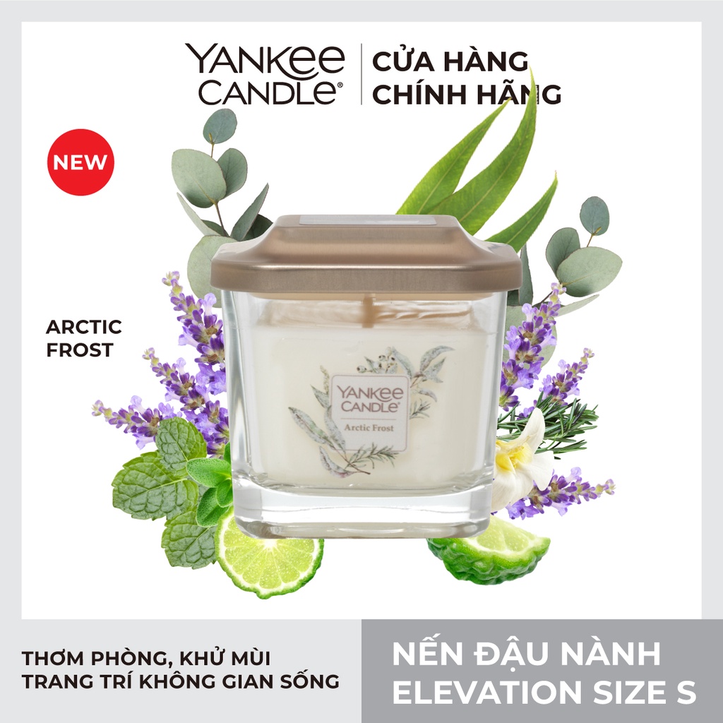 Nến ly vuông Elevation Yankee Candle size S - Arctic Frost (96g)