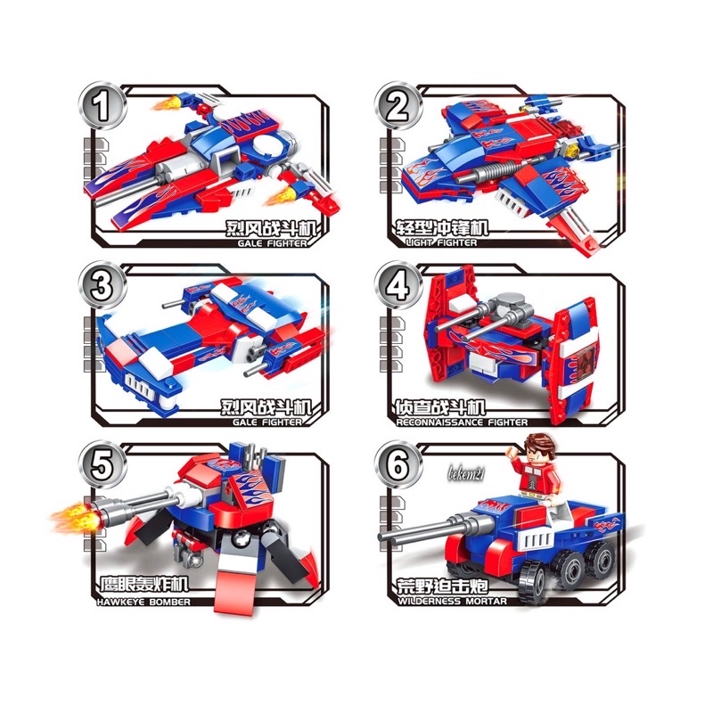 Bộ đồ chơi xếp hình Legoo biến hình Transformers Optimus Prime xe bán tải xếp được nhiều hình