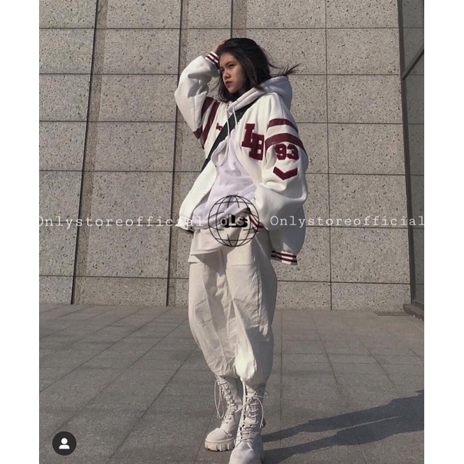 Áo khoác nỉ bomber bóng chày LB  Áo khoác ulzzang Hoddie sweater nam nữ form rộng thể thao  sale  freeship