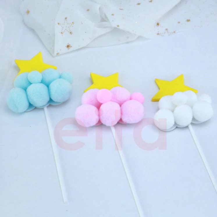 combo 5 Que cắm bông mây trang trí bánh kem, trang trí bánh sinh nhật