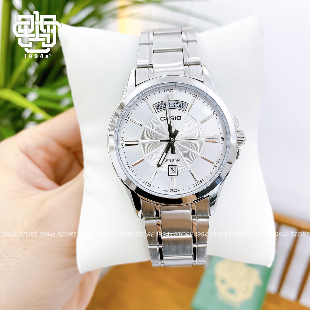Đồng hồ nam Casio MTP-1381D-7A dây thép không gỉ, chống nước 50m, size 39.9mm, hàng chính hãng