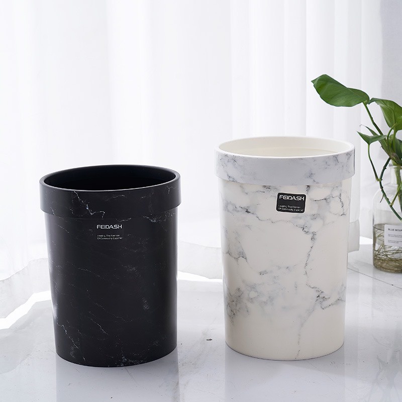 Sọt rác vân đá Decor 8L và 12L cao cấp | Thùng đựng rác cho văn phòng, gia đình hiện đại mẫu mới 2022
