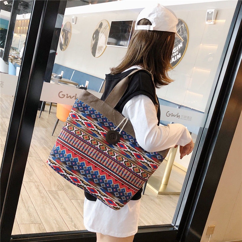 Túi Xách Canvas Đeo Vai Thời Trang Cho Nữ
