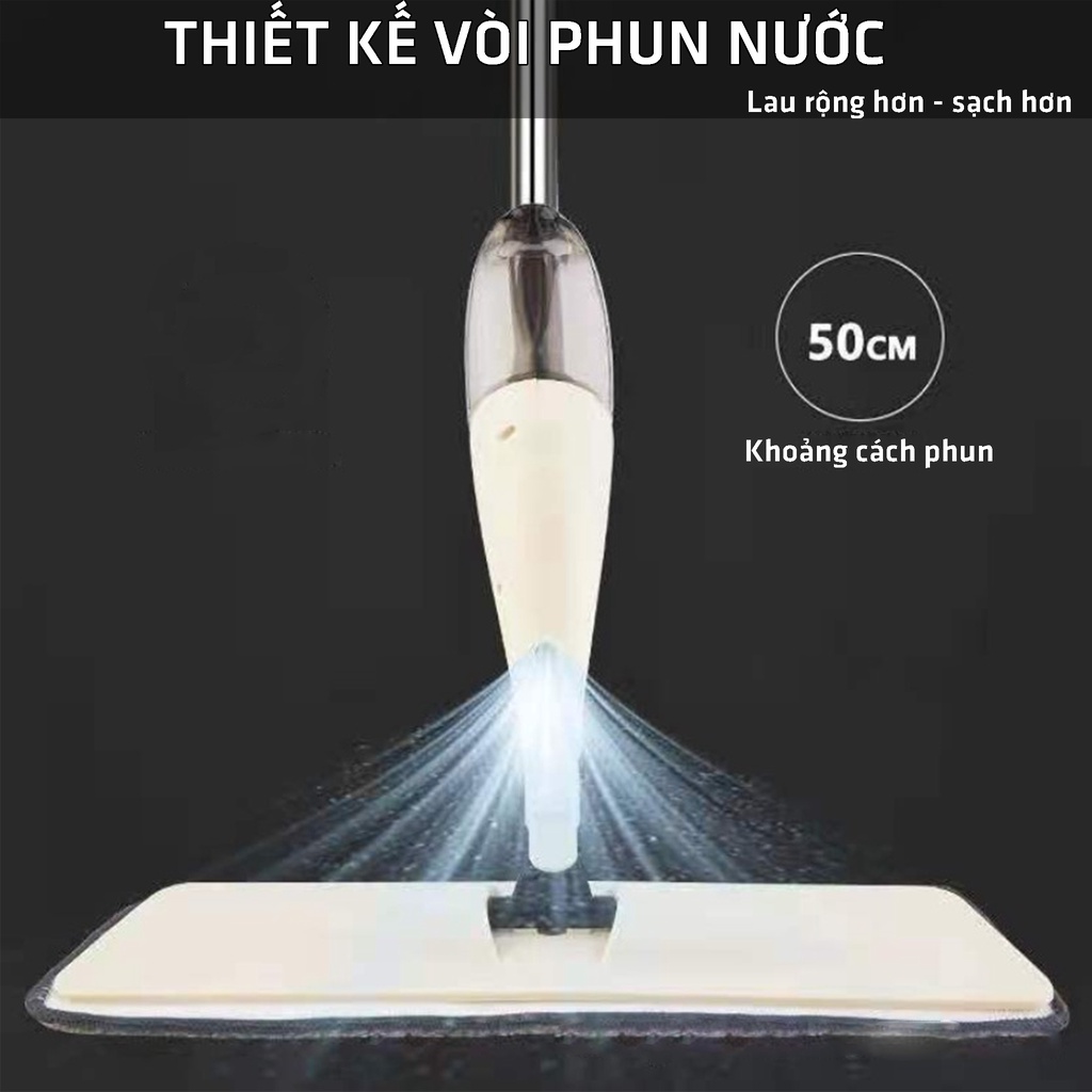 Cây Lau Nhà Thông Minh - Có Phun Sương - Lau Dọn Dễ Dàng - Đầu Xoay 360 Độ