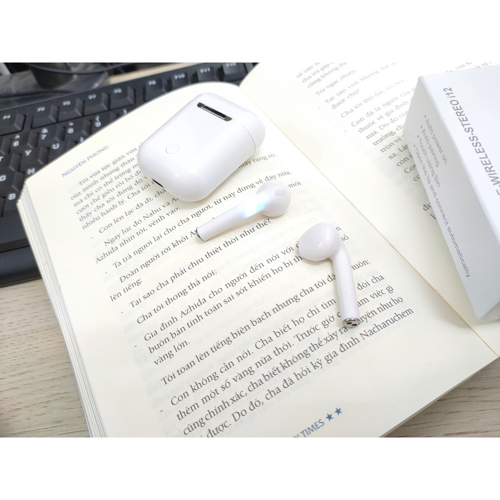 Tai Nghe Bluetooth Không Dây Nhét Tai 5.0 Phiên Bản Quốc tế Có Mic Có Cảm Ứng Chạm Cho Điện Thoại - j12
