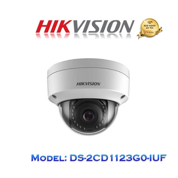 Camera IP Dome HIKVISION DS-2CD1123G0-IUF 2MP Tích hợp mic, khe thẻ nhớ và PoE -  hàng chính hãng