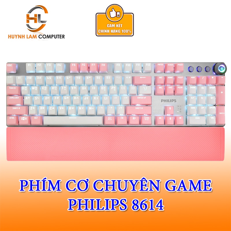 Phím cơ chuyên game Philips 8614 có dây bấm rất đã chính hãng phân phối