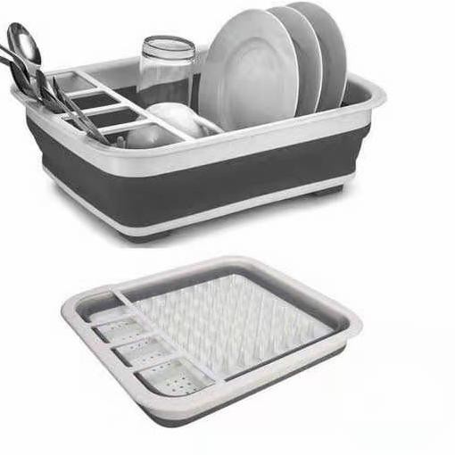 Khay Đựng Chén Dĩa Bằng Silicone Có Thể Gấp Gọn Tiện Dụng