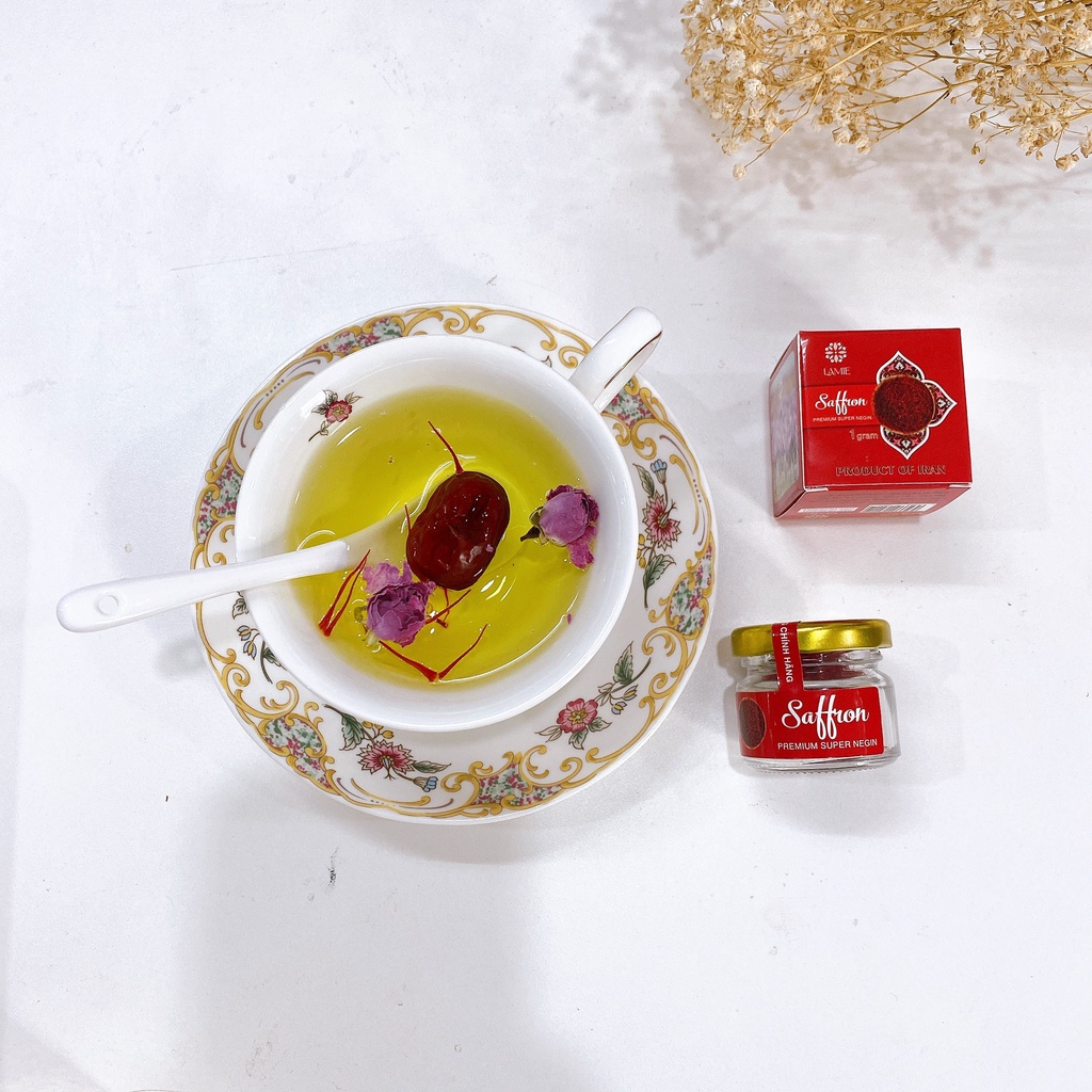 Nhuỵ hoa nghệ tây saffron chính hãng Lamie 1g tặng trà dưỡng nhan tăng cường sức khỏe, làm đẹp da