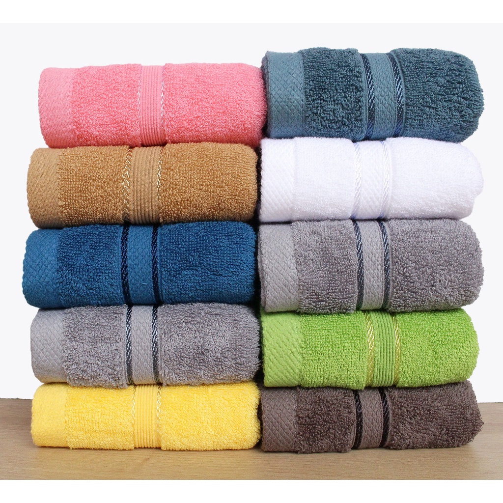 Sét 5 Khăn Mặt Cotton HANOITEX 100% Cotton Mềm Mại, Thấm Hút Tốt, Kháng Khuẩn