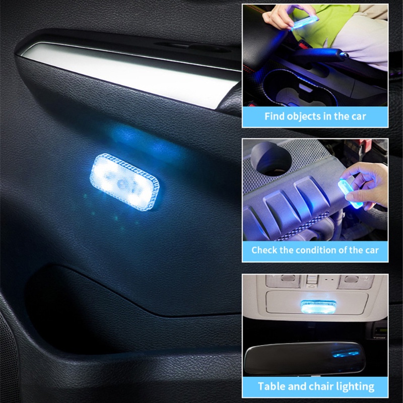 Đèn LED Đọc Sách Gắn Trần Xe Hơi 5V Sạc USB Mini Nhiều Màu Sắc Tiện Dụng