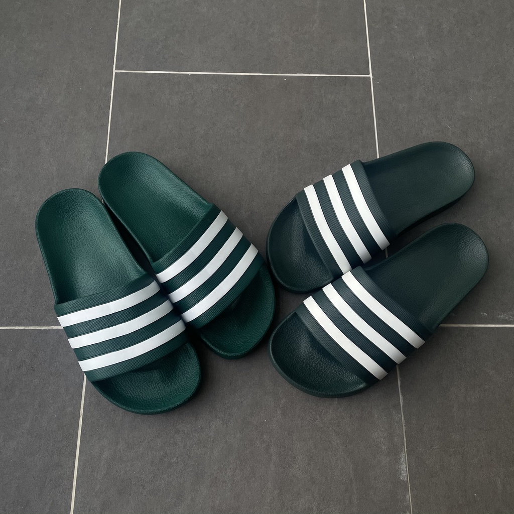 Dép chính hãng Adilette Aqua xanh lá, xanh rêu, đúc nguyên khối quai ngang không thấm nước