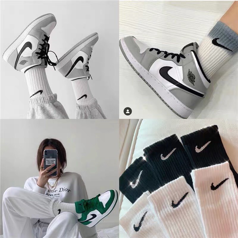 🎁Vớ cổ cao nike nam nữ thể thao tất dài cotton basic thời trang đẹp LYNN VC032