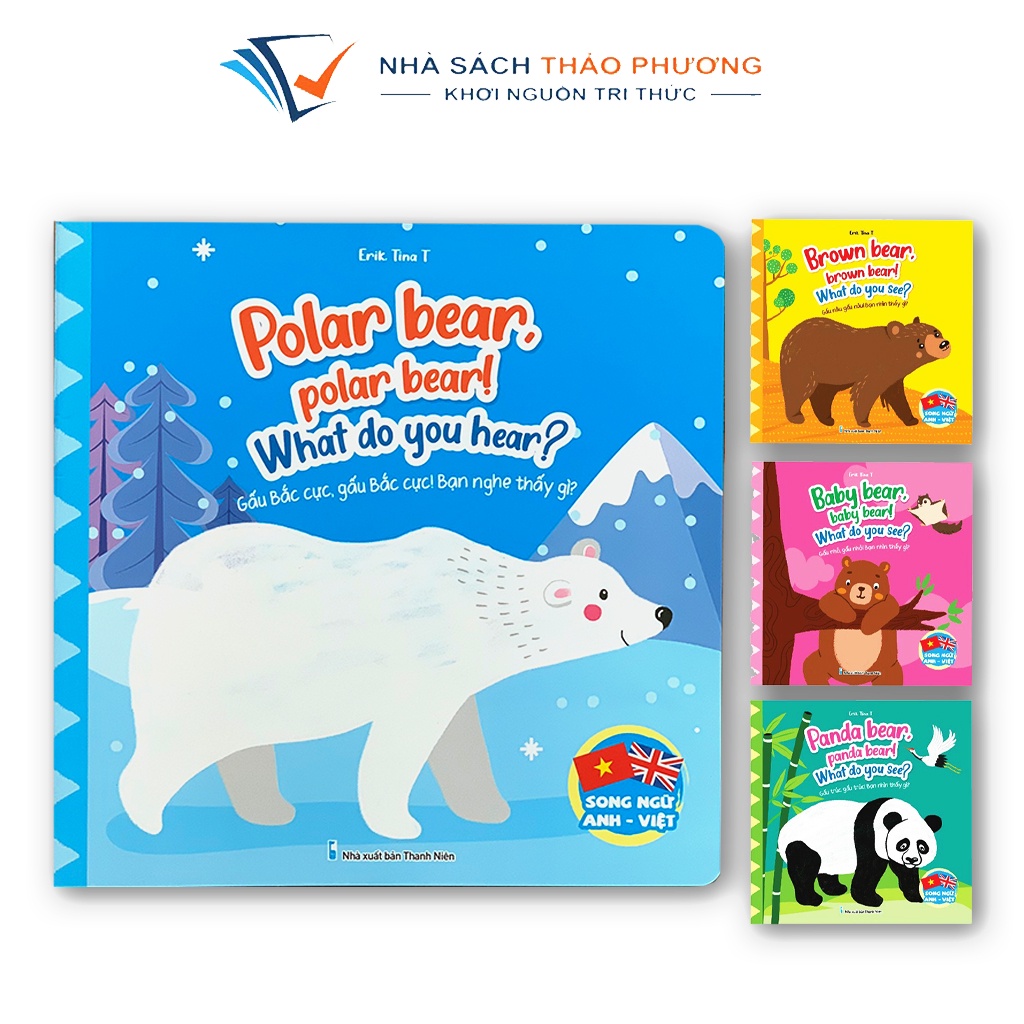 Sách - Truyện song ngữ Anh - Việt - Gấu Bắc cực, Gấu nhỏ, Gấu trúc, Gấu nâu (bộ 4 cuốn)