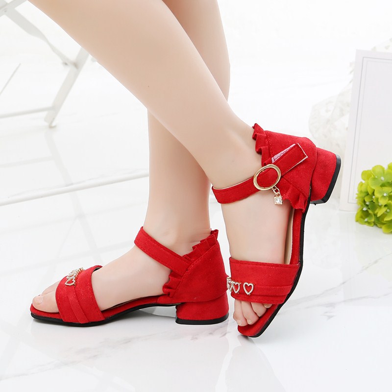 Giày Sandal Cao Gót Đế Mềm Thời Trang Hàn Quốc Cho Bé Gái