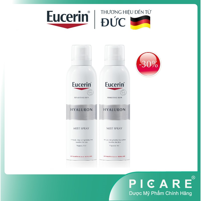Xịt khoáng cấp ẩm dành cho mọi loại da Eucerin Hyaluron Mist Spray Sensitive Skin 150ml x 2 - 66857