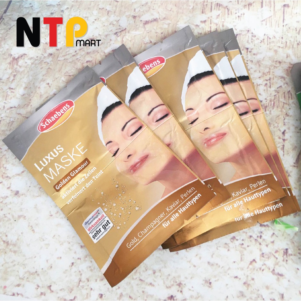 Mặt nạ Schaebens Luxus Maske dưỡng da tinh chất vàng gói 10ml x 4 nhập khẩu Đức