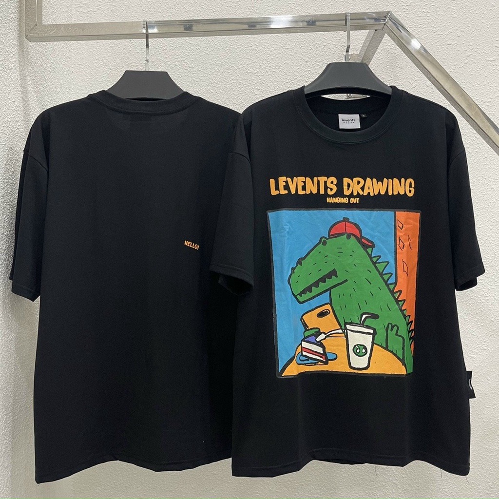 Áo thun Levents Funny Crocodile Màu Xanh unisex nam nữ vải cotton dày mịn full tag AL216