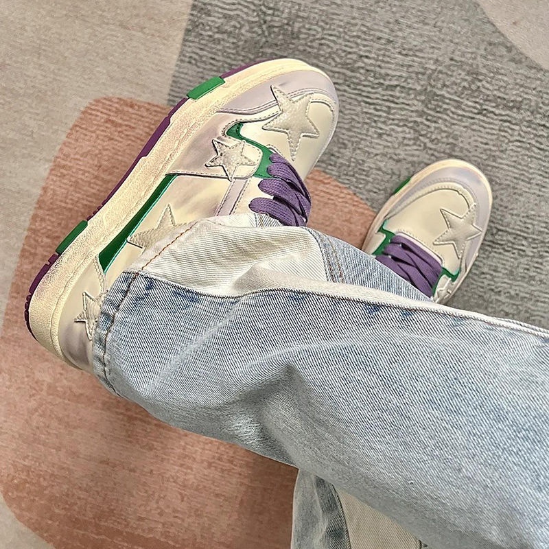 Spring 2022 new national fashion niche all-match low-top white shoes star casual skate shoes for women ins fashion BhQ3