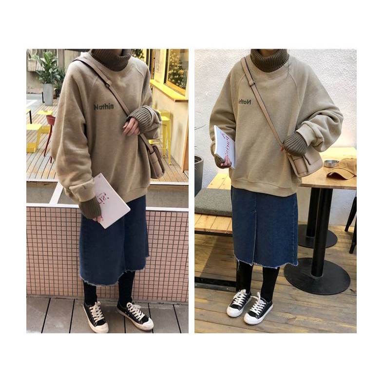 Áo Sweater Form Rộng Chất Liệu Nhung Dày Dặn Thời Trang Thu Đông Cho Nữ | BigBuy360 - bigbuy360.vn