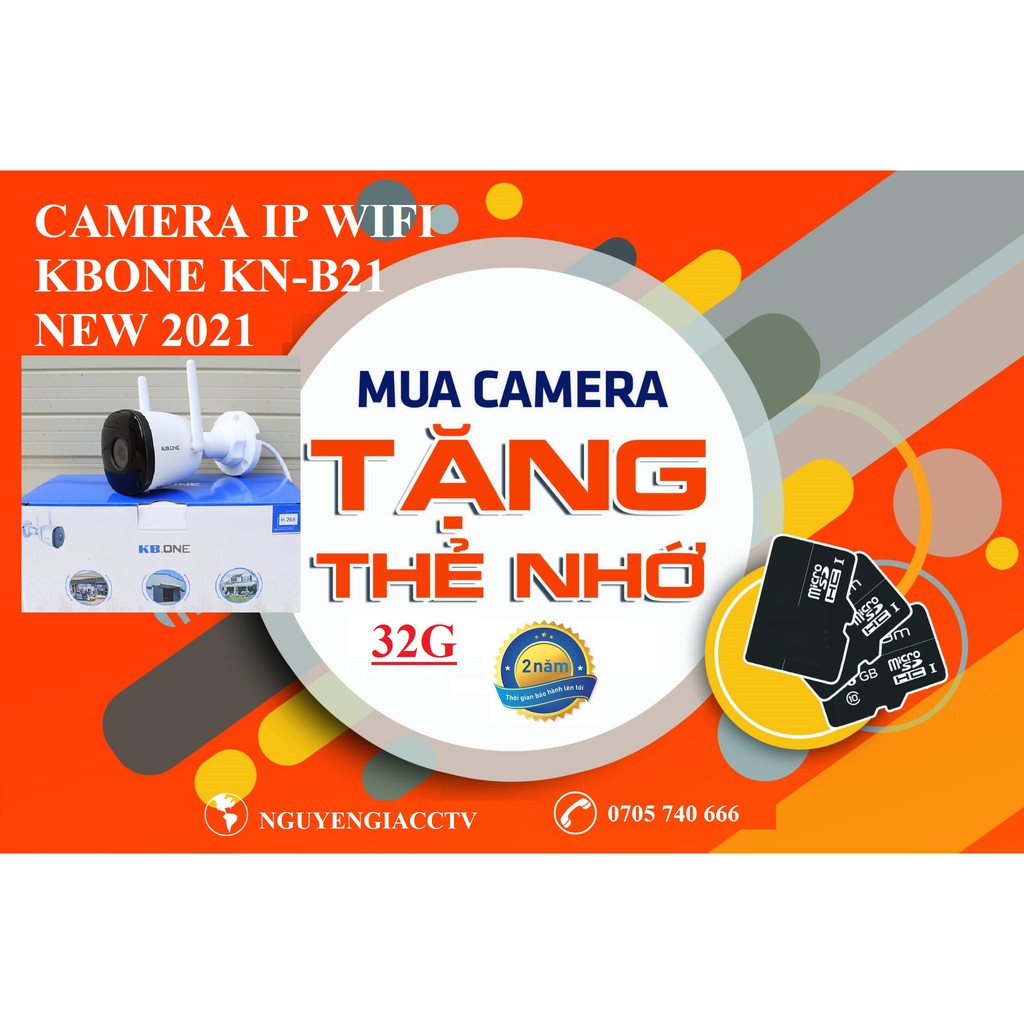 TẶNG thẻ nhớ 32G khi mua camera ip wifi KB-ONE KN-B21 (CHẤT LƯỢNG NHƯ F22 của IMOU)