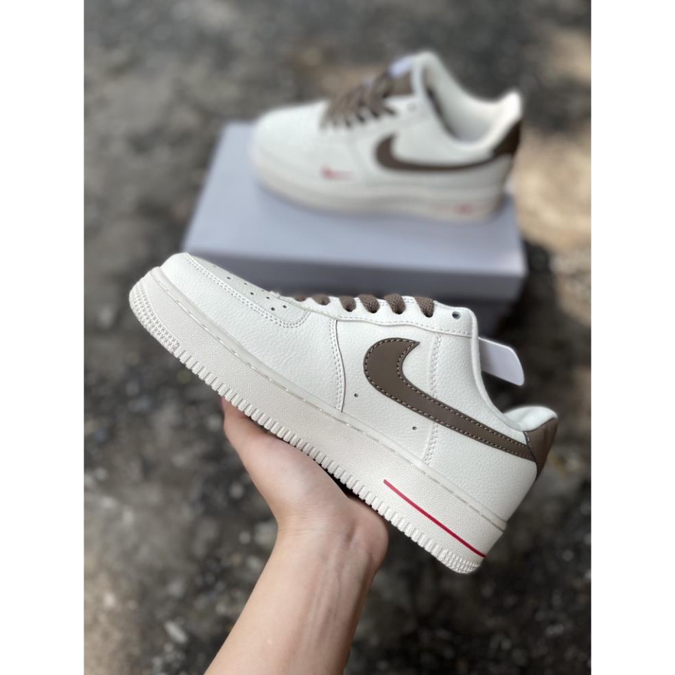 Giày thể thao nike_AF1 vệt nâu, Giày sneaker air force 1 low premium white brown nam nữ cực chất dễ phối đồ | BigBuy360 - bigbuy360.vn