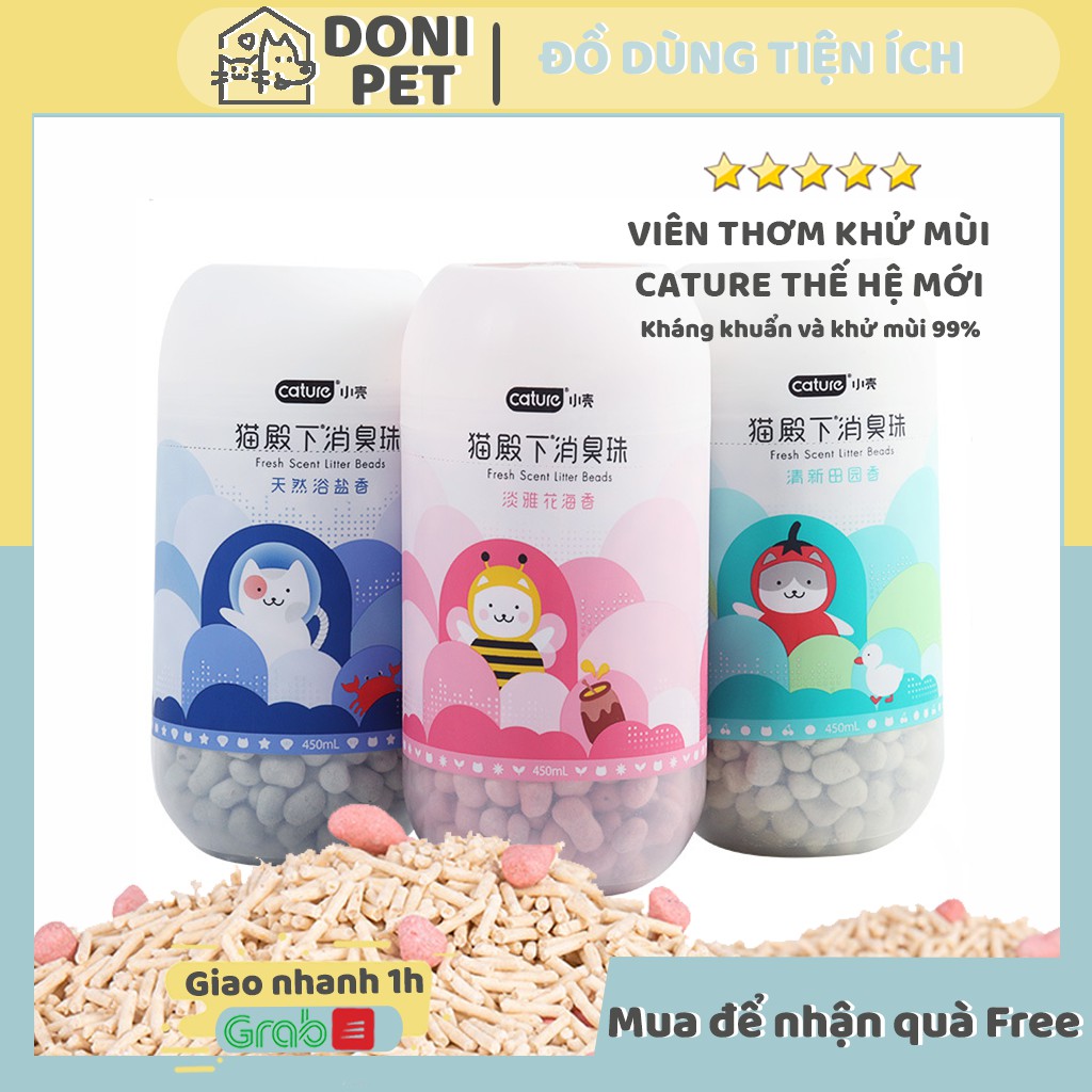 Hạt khử mùi CATURE viên thơm khử mùi cát vệ sinh cho mèo nhiều mùi hương - 450ml