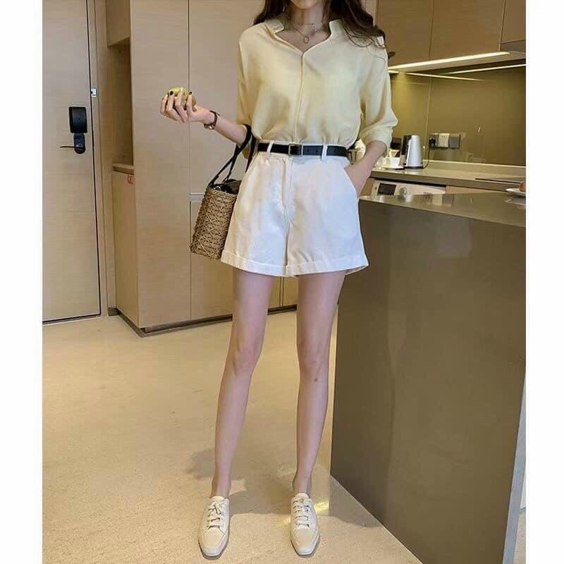 Quần short cạp chun kèm đai ( Chuẩn Hàng QC)