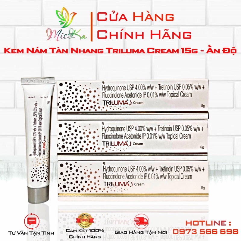 ✅ [CHÍNH HÃNG] Kem Nám Trìluma Ấn Độ Cream - Giảm Nám, Tàn Nhang (15g) Trìluma Ấn Độ