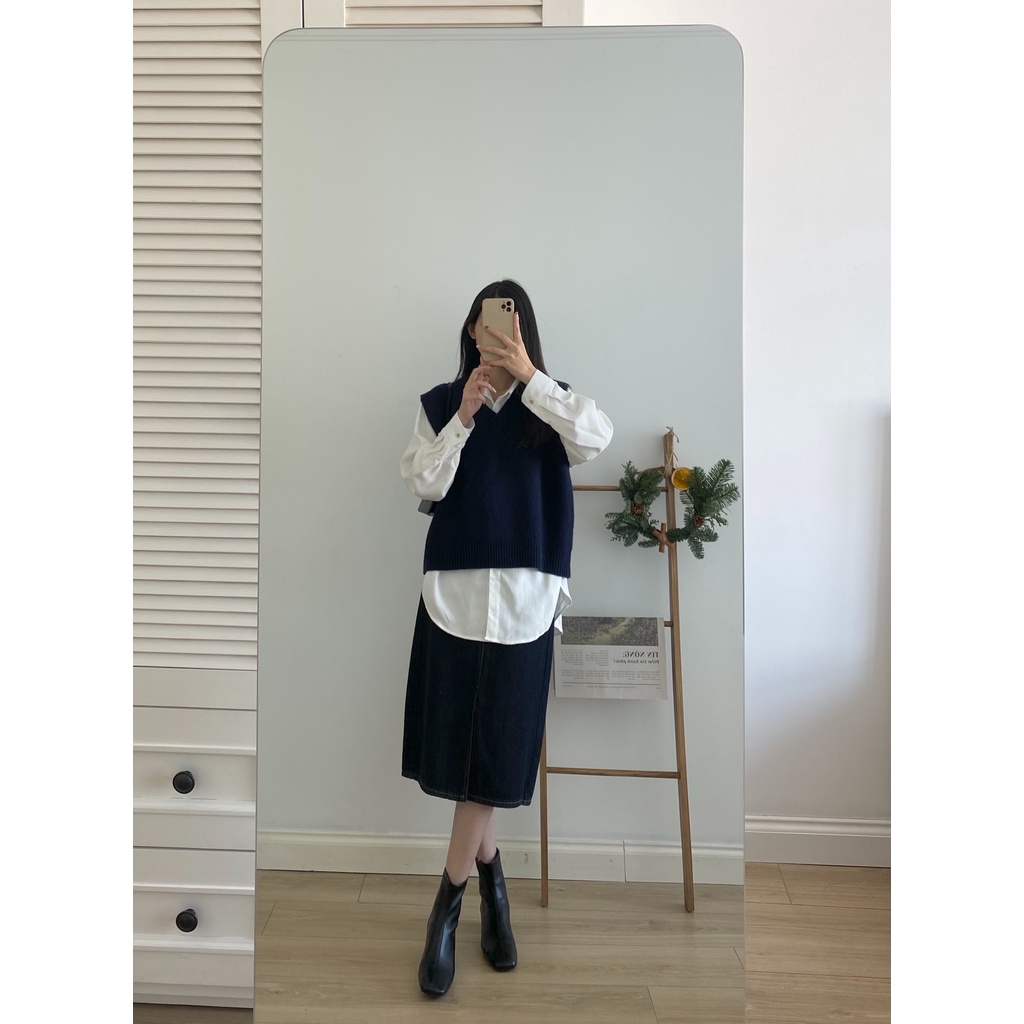 Áo gile len vân dọc _ A0333 | BigBuy360 - bigbuy360.vn