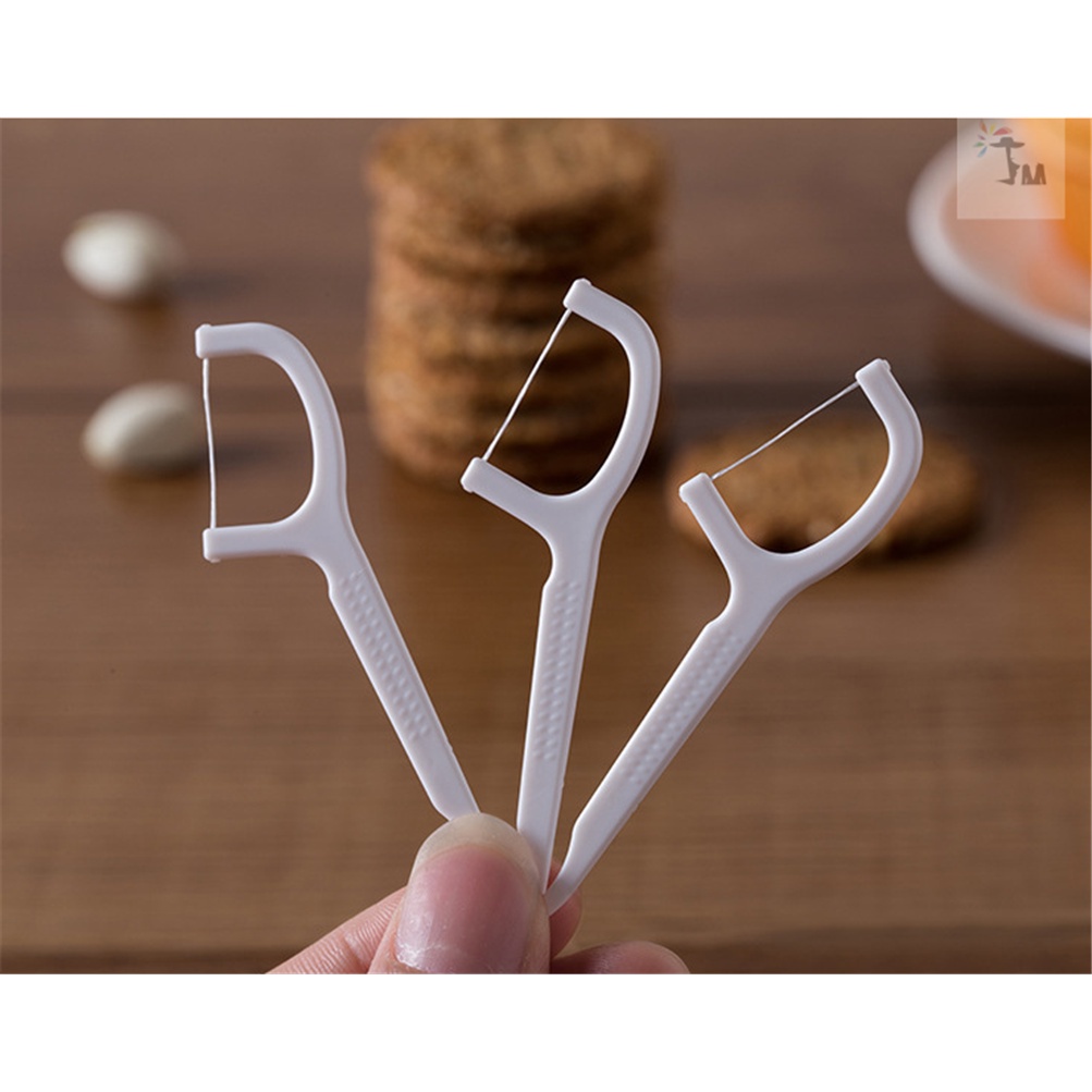 Bộ 50 Tăm Chỉ Nha Khoa Chăm Sóc Răng Miệng 7.5cm