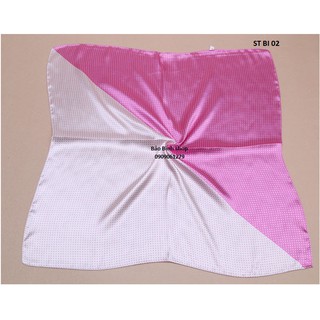 Khăn vuông satin chấm bi - thắt nơ áo sơ mi