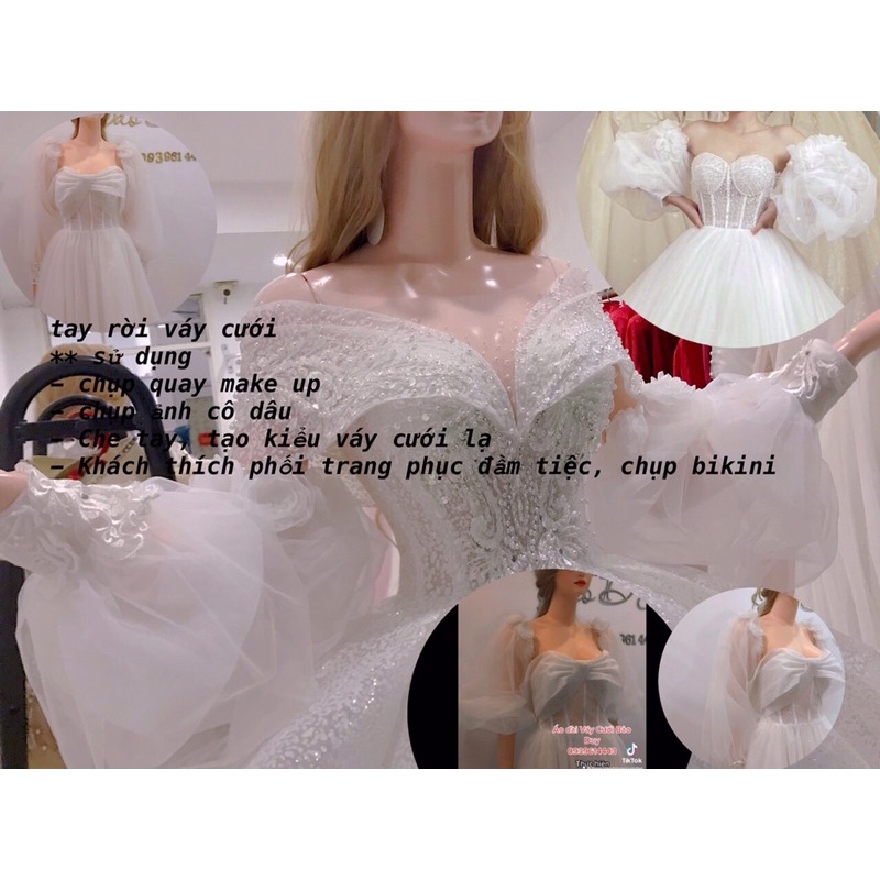 Tay rời váy cưới thiết kế siêu sang