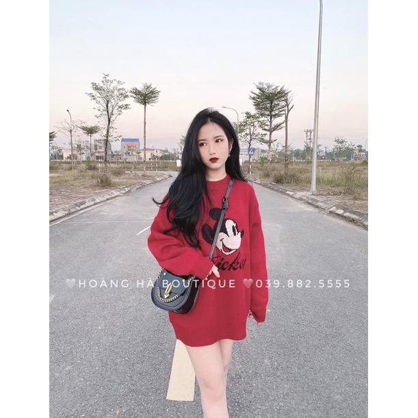 Áo Nỉ Sweater Noel Hình Micky Form Rộng Freesize❤️Áo Nỉ Bông Giáng Sinh Nam Nữ  Mẫu Mới Hot Hit