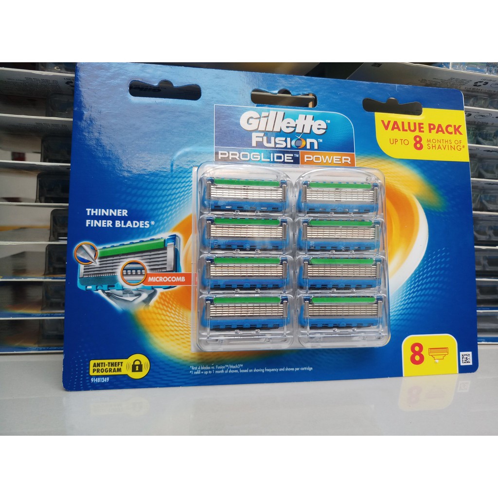 Hộp lưỡi dao cạo râu Gillette 5 lưỡi Fusion Proshield /Proglide/ Power vỉ 4/8