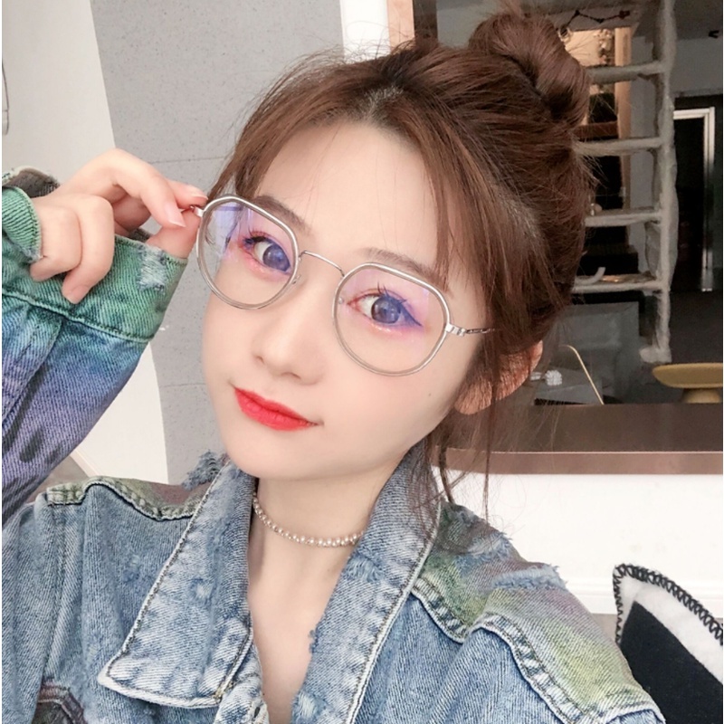 Kính Chống Bức Xạ Gọng Lớn Thời Trang Hàn Quốc Cổ Điển Cho Nam Và Nữ