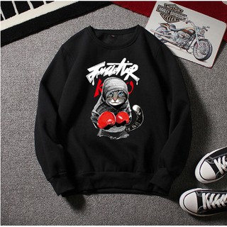 Áo sweater mèo boxing chữ ký cao cấp