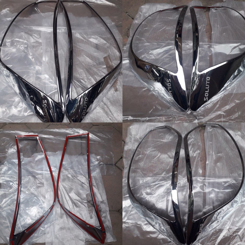 Ốp Viền đèn Pha Và Hậu xe Kia Soluto 2019, 2020, 2021, 2022, 2023 mạ crom cao cấp