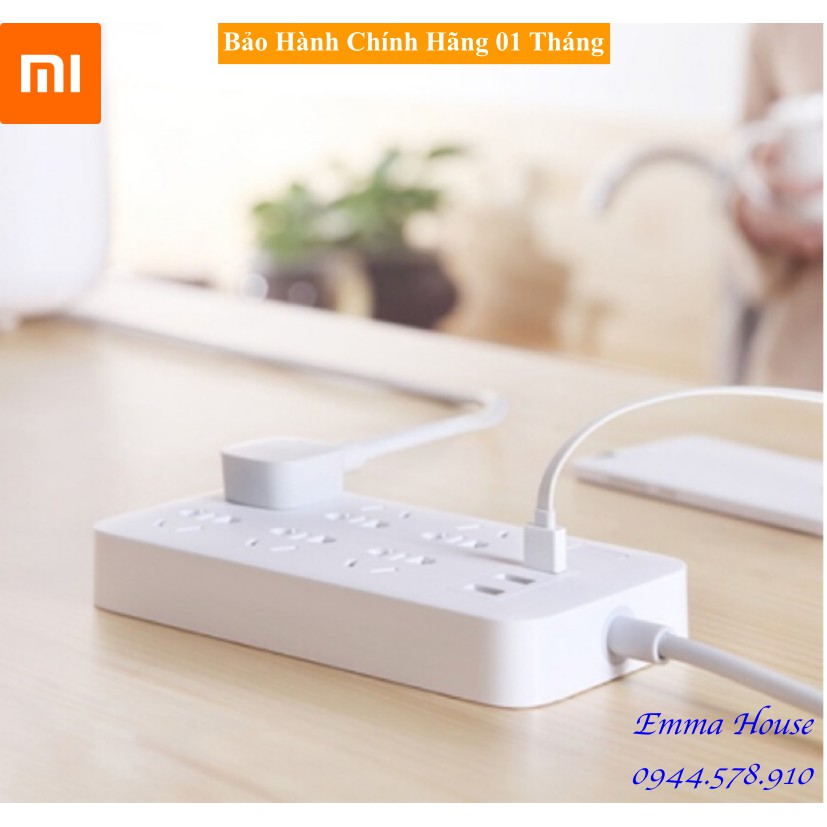 [Hàng Chính Hãng] Ổ Cắm Thông Minh Xiaomi Power Strip 6 Ổ Cắm Điện 3 Cổng USB / BH 1 tháng