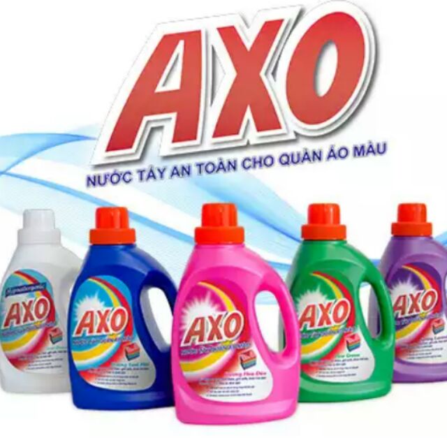 Tẩy quần áo màu Axo 800ml, tẩy sạch quần áo, trắng sáng thơm thoa