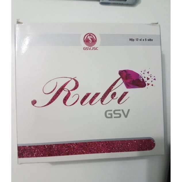 [Giảm Giá] - VIÊN UỐNG TỔNG HỢP LÀM ĐẸP DA RUBI GSV HỘP 60 VIÊN CHỨA L CYSTINE, DẦU GẤC VÀ VITAMIN E