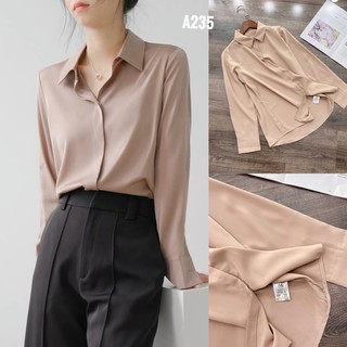 áo sơ mi nữ công sở dài tay đẹp hàng vnxk dư xịn a235