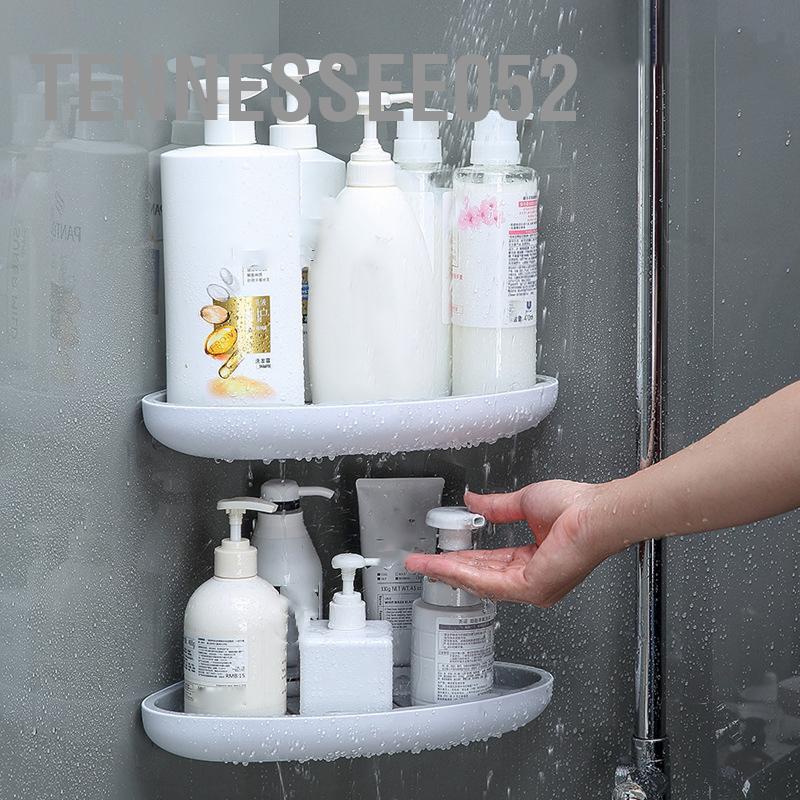 Tennessee052 Giá đỡ góc phòng tắm hình tam giác Kệ treo tường bằng nhựa thông gió không thấm nước cho dầu gội đầu