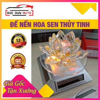 [FreeShip 50k Toàn Quốc]  Đế nến hoa sen thủy tinh pha lê